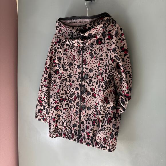 Unique WOMEN'S XL Animal Print Lavender Purple Zip Jacket Hooded Asian Cotton - Picture 2 of 16